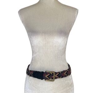 Braided Genuine Suede Leather Colorful Belt Women’s Size S-M